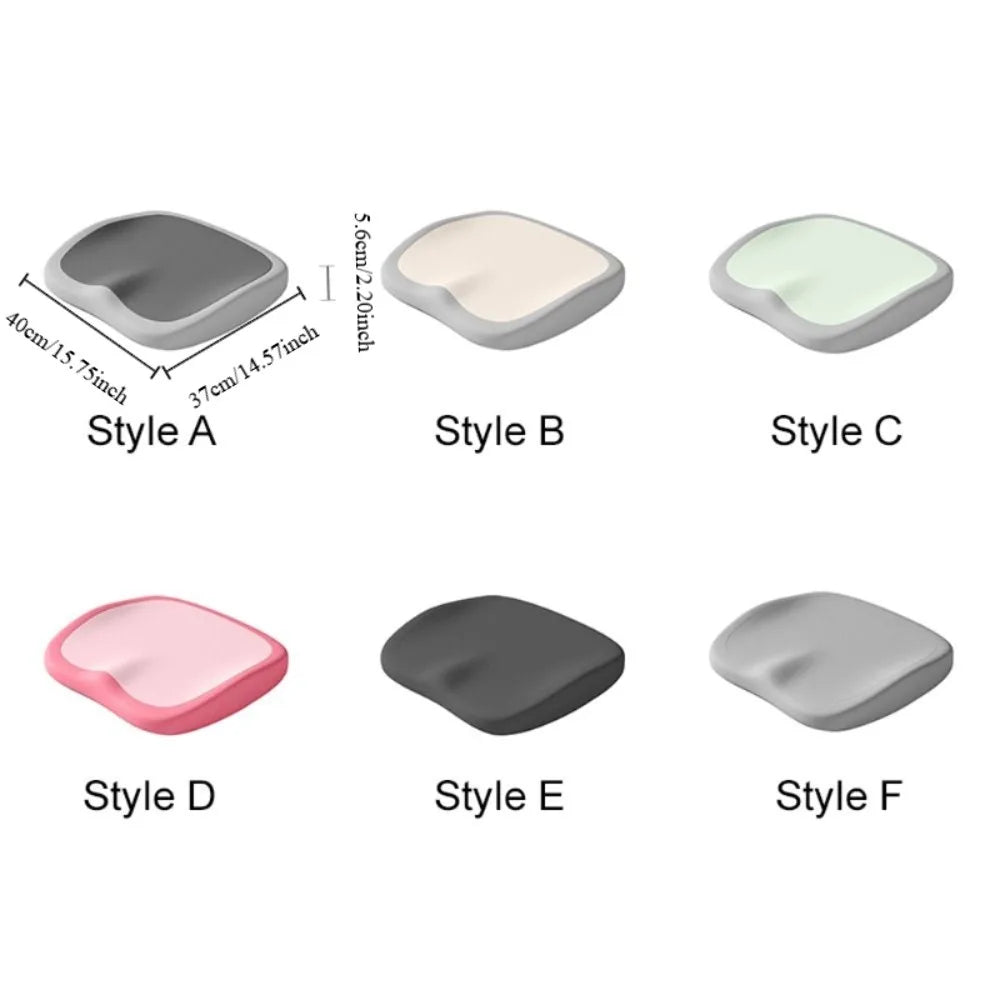 Ergonomic Office Chair Cushion – Soft Thickened Slow Rebound Seat Pad, Anti-Slip Comfort Cushion for Home, Car & Student Use - Delicate Leather