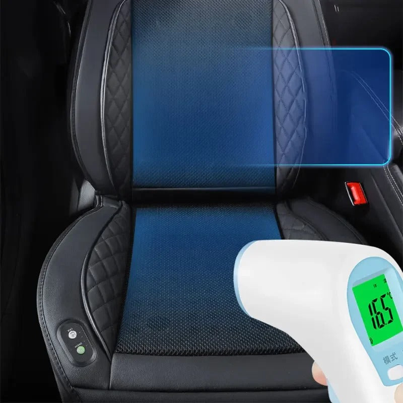 12V/24V Ventilated Massage Car Seat Cushion – Cooling and Air Circulation Pad for Summer Use - Delicate Leather