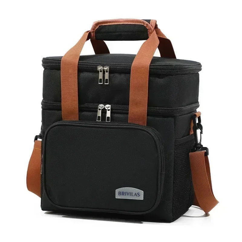 Outdoor Thermal Picnic Cooler Bags Portable Camping Lunch Bag Food Insulated Case - Delicate Leather