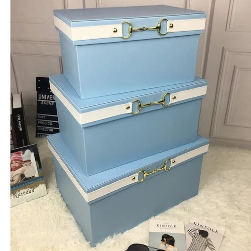 Luxury PU Leather Orange Storage Bins - Delicate Leather