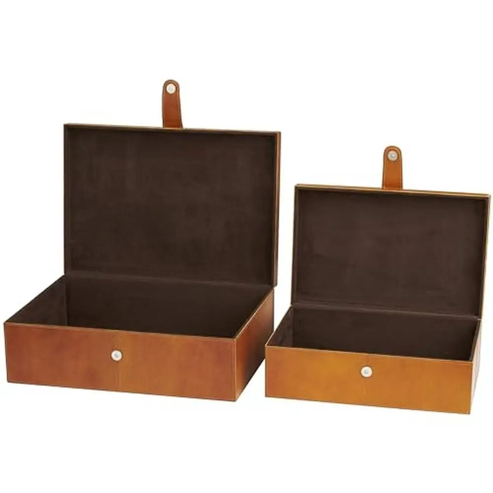 Leather Storage Box Set of 2 - Delicate Leather