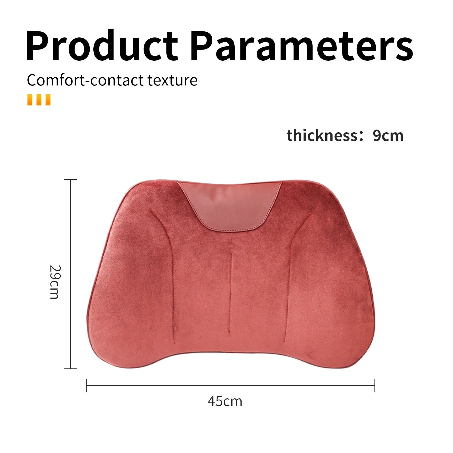 Premium Car Lumbar Support Cushion – Ergonomic Backrest Pillow for Vehicle Seats - Delicate Leather