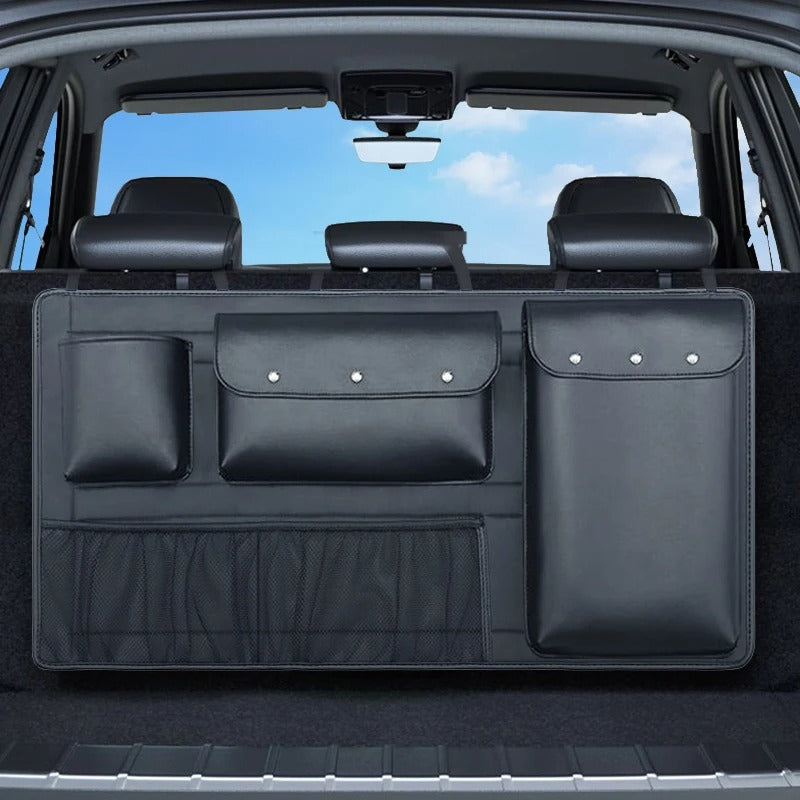 Car Backseat Storage Bag Multi-function Large Capacity Seat Back Storage Organizer - Delicate Leather