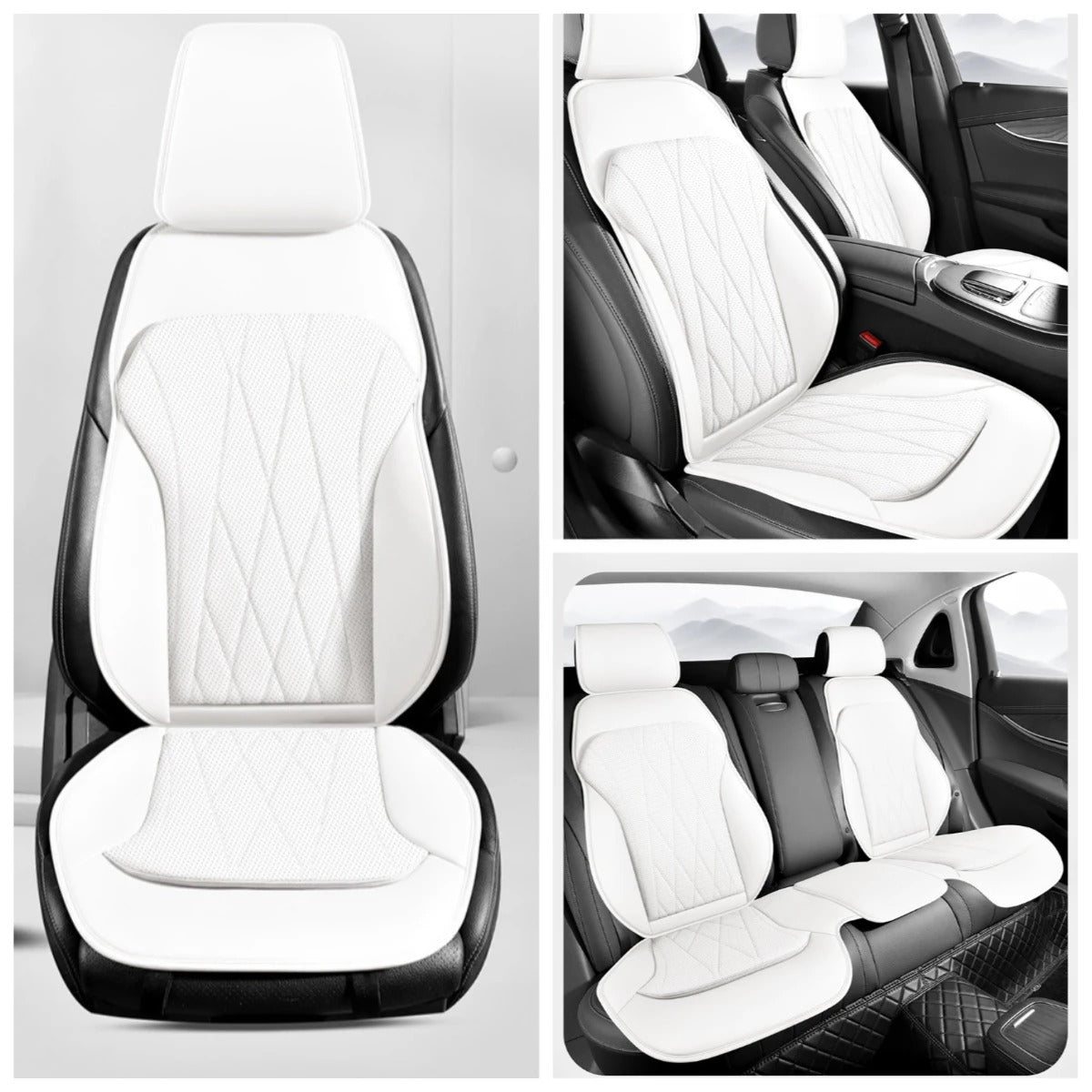 Premium Leather Car Seat Covers – Universal Full Set with Non-Slip Protection - Delicate Leather