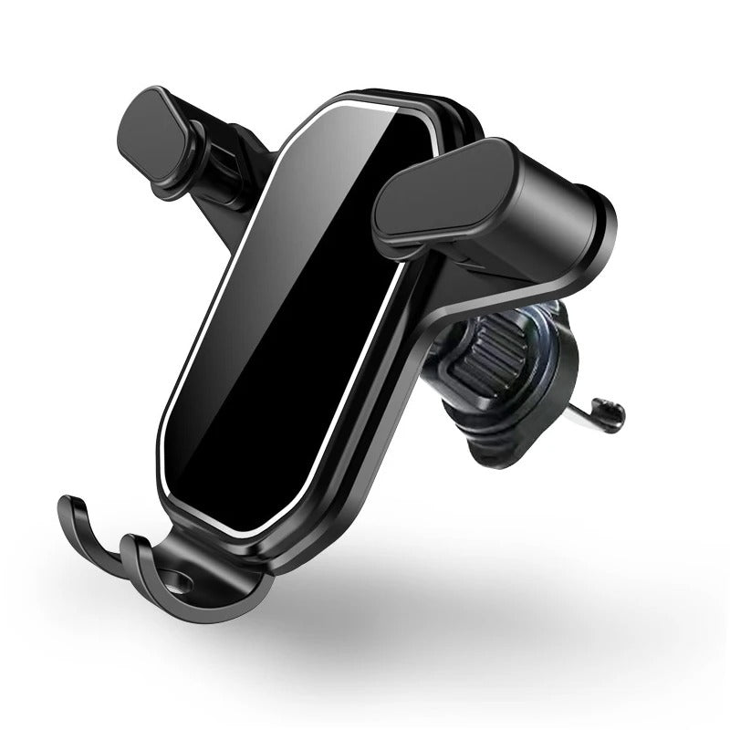 Universal Gravity Car Phone Holder - 360° Rotating Air Vent Mount for iPhone 14/13/12/11 Pro Max, Xiaomi, Samsung - Delicate Leather