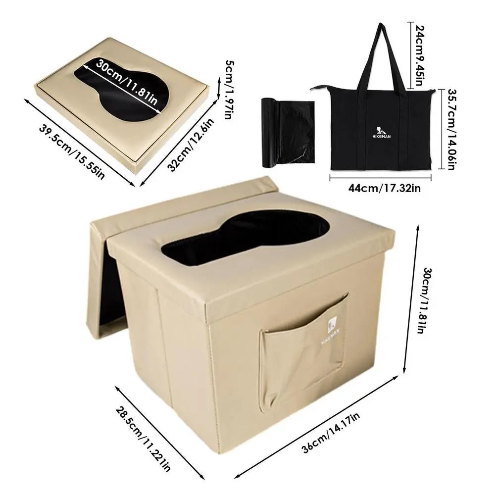 Outdoor Folding Chair - Portable Picnic Tools Storage Box & Car Interior Trash Bin - Delicate Leather