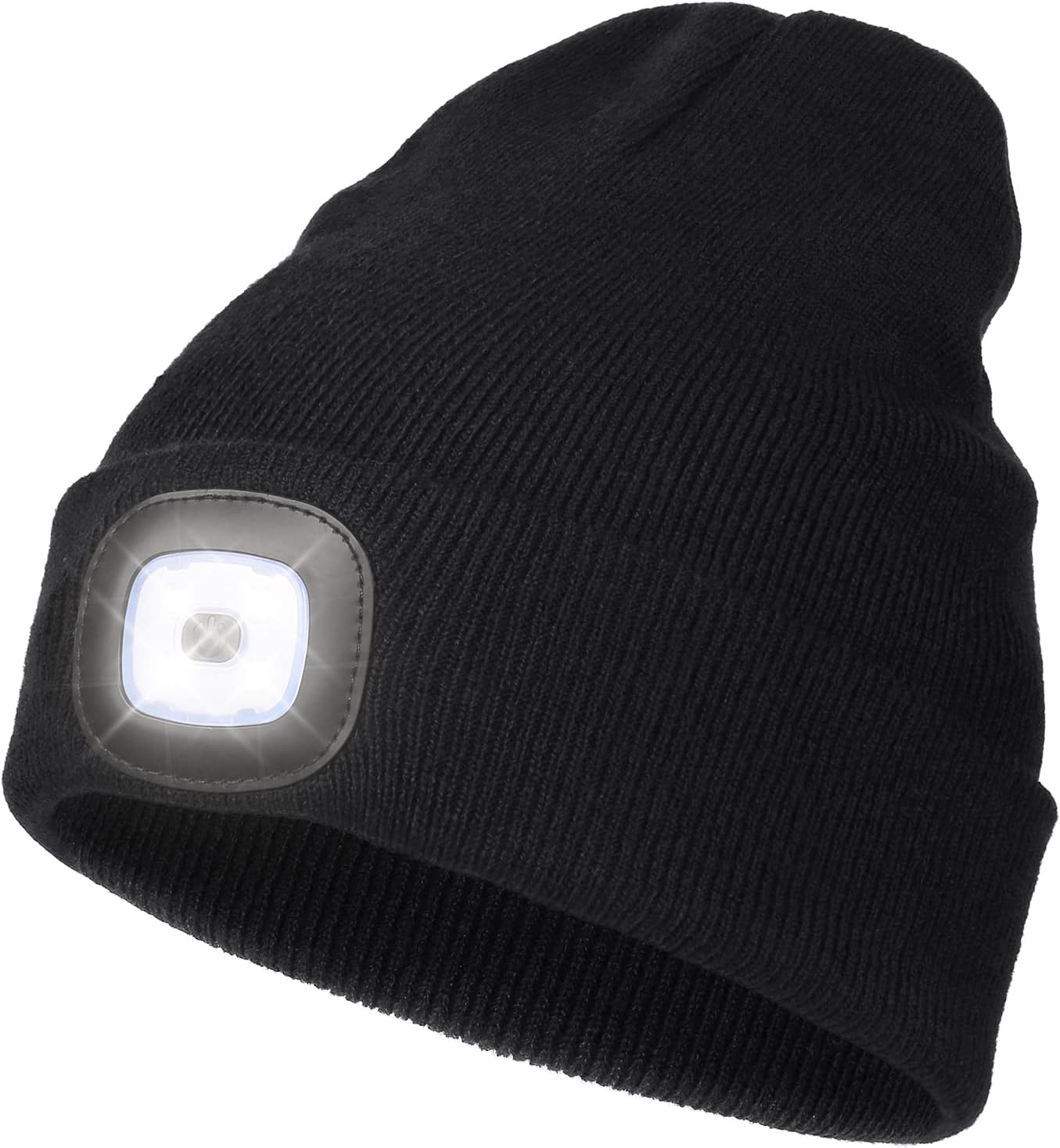 Beanie with Light, LED Beanie Hat with The Light Rechargable Flashlight Hat Headlamp Beanie,Night Lighted Hat Flashlight Women Men Gifts for Dad Him Husband