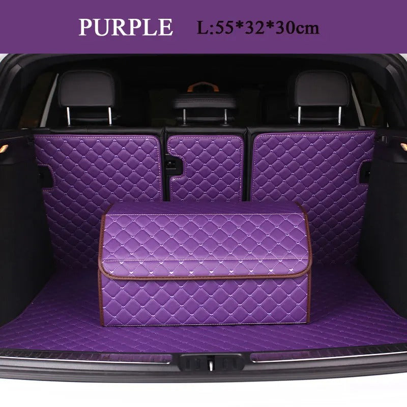 Foldable PU Leather Car Trunk Organizer – Stylish & Durable Storage Solution