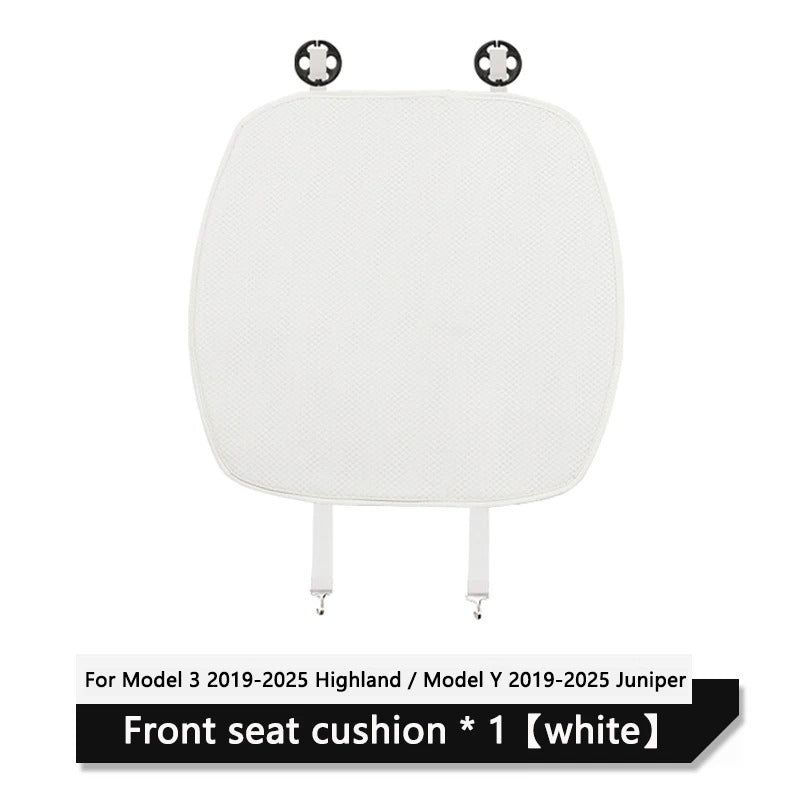 Ice Silk Car Seat Cushion Cover – Breathable Full Seat Protector Set - Delicate Leather