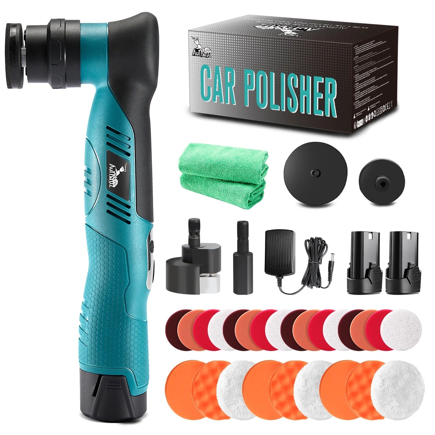 12V Cordless Electric Car Polisher – Dual Action Detailing Tool with 6 Speed Settings - Delicate Leather