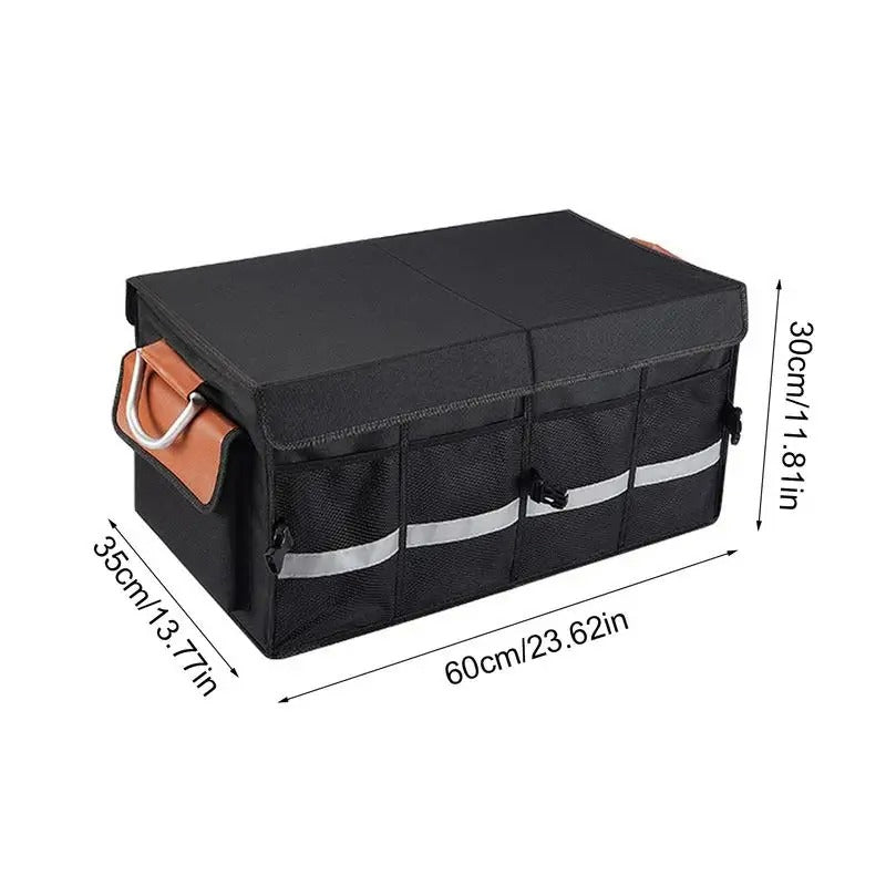 Foldable Car Trunk Storage Bag with Multi-Pockets – Large Capacity Oxford Trunk Organizer - Delicate Leather