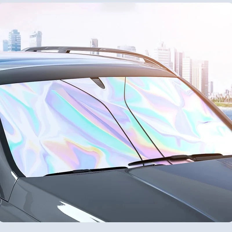 Front Windshield Sunshade – UV-Resistant Sun Visor Cover with Titanium Silver Coating - Delicate Leather