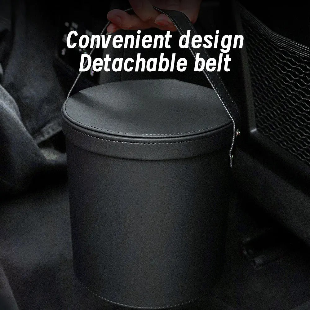 Waterproof Car Trash Can Organizer – Portable Round Waste Basket with Lid, Gift For Mother's Day 2025