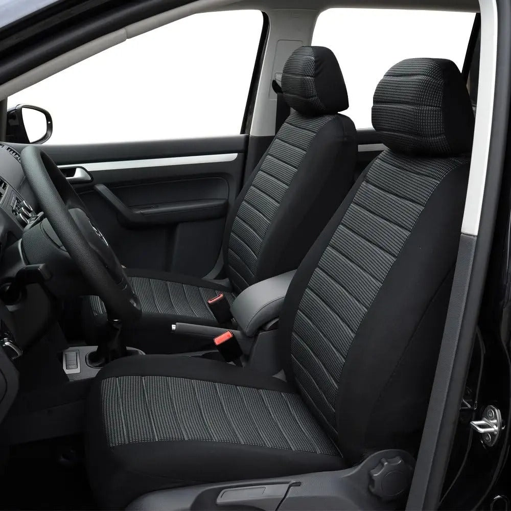 Universal Car Seat Covers Full Set – Breathable Polyester Seat Protectors for Front & Rear Seats - Delicate Leather