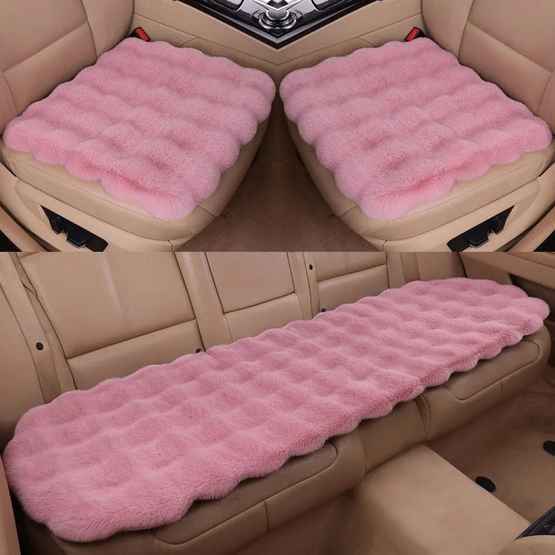 Winter Plush Rabbit Car Seat Covers – Ultra-Soft, Warm & Universal Fit Cushion Pads, Gift For Mother's Day 2025 - Delicate Leather