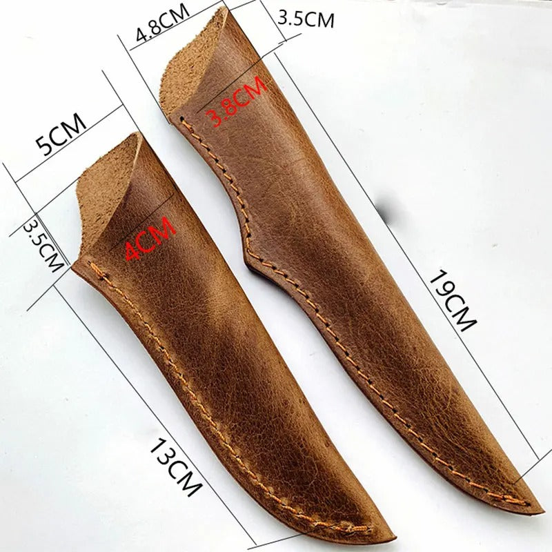 Cowhide Leather Case for Fruit Knife and Straight Knife - Delicate Leather