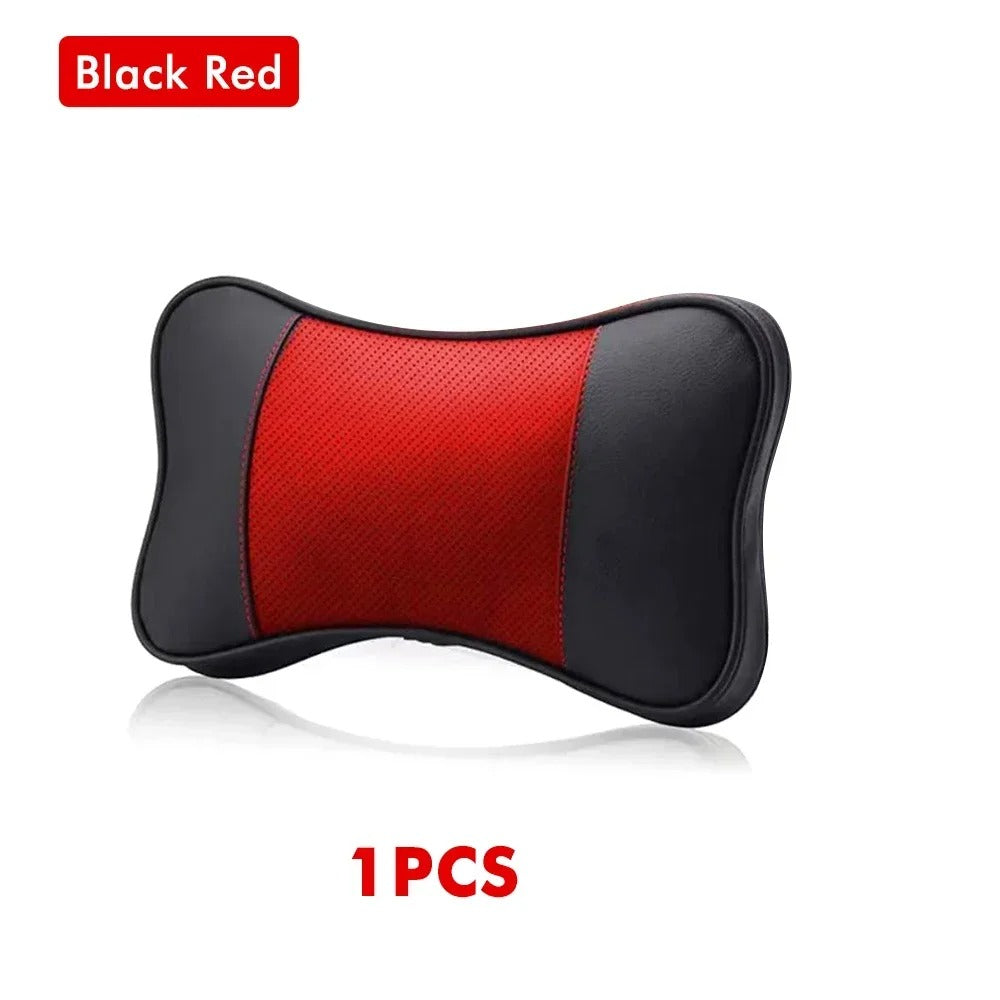Leather Car Headrest Pillow – Breathable Universal Cushion for Vehicle Interior - Delicate Leather