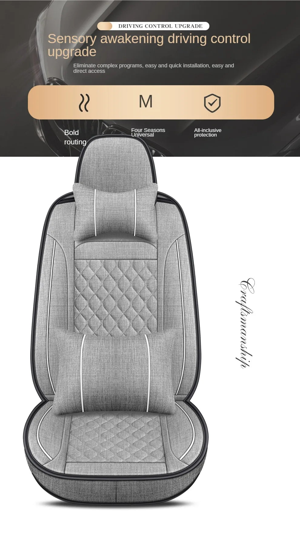 Delicate Leather Deluxe Universal Car Seat Cover Collection: Full Set of Premium Luxury Vehicle Seat Protectors