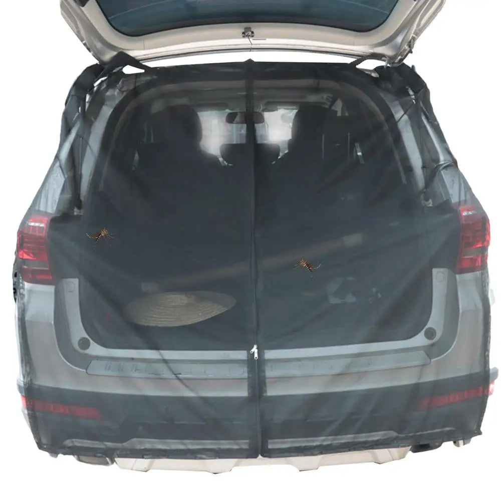 SUV Trunk Tailgate Mosquito Net Car Tailgate Sunshade With Two-way Zipper Breathable Insect-proof UV-proof SUV Trunk Curtain - Delicate Leather