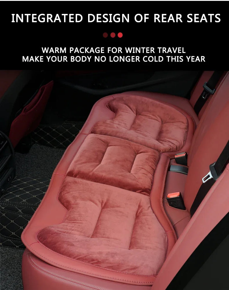 Flannel Car Seat Cover Front Rear Seats Cushion Protector Mat Pad Universal, Custom For Cars, Seat Cushion for Car - Delicate Leather