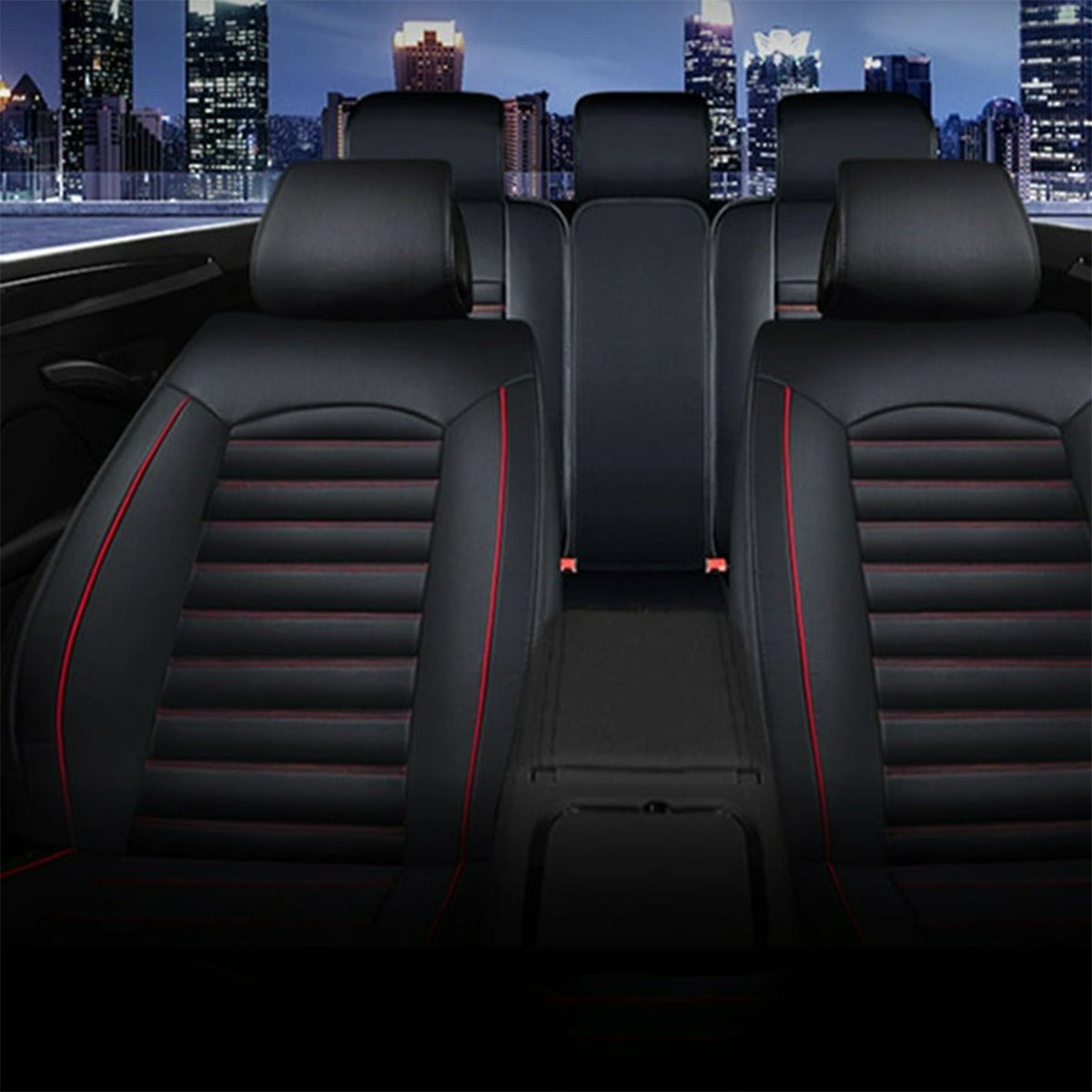 Full Set Car Seat Covers – Leather Front Split and Rear Bench Cushion for Complete Interior Protection 03 - Delicate Leather