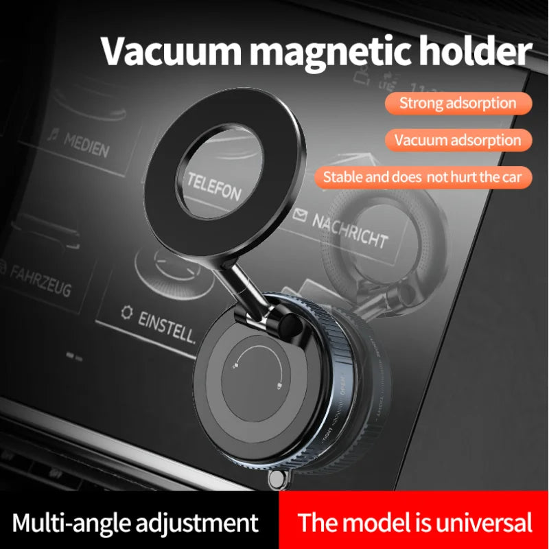 Magnetic Car Phone Holder | 360° Rotating Foldable Mount with Suction Cup & Anti-Shake Bracket (SP10) - Delicate Leather