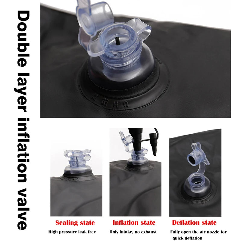 Universal Car Inflatable Bed with Headrest, Universal Fit for SUV, Pickup, Home, Travel & Outdoor Camping - Delicate Leather