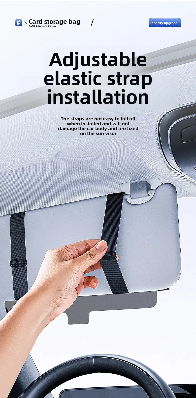Car Sun Visor Extender – Anti-Glare Sunshade Extension UV Protection Interior Accessory - Delicate Leather