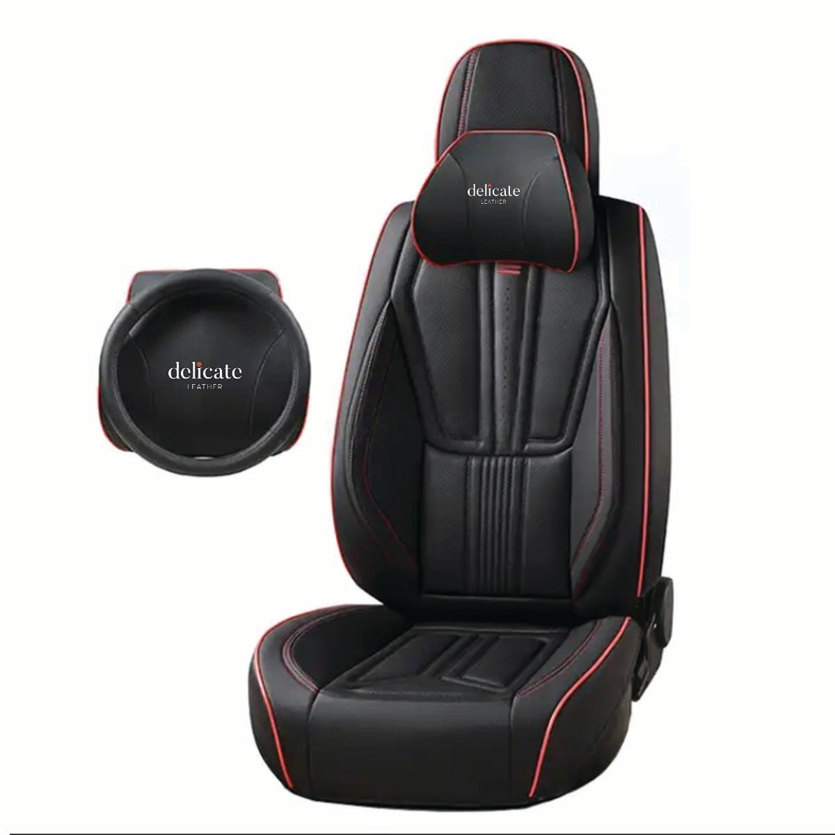 Delicate Leather Car Seat Covers Universal Waterproof Custom-Fit 5D Leather Car Seat Covers, Four-Season Durability, Complete 13-Piece Set for Five Seats - Delicate Leather