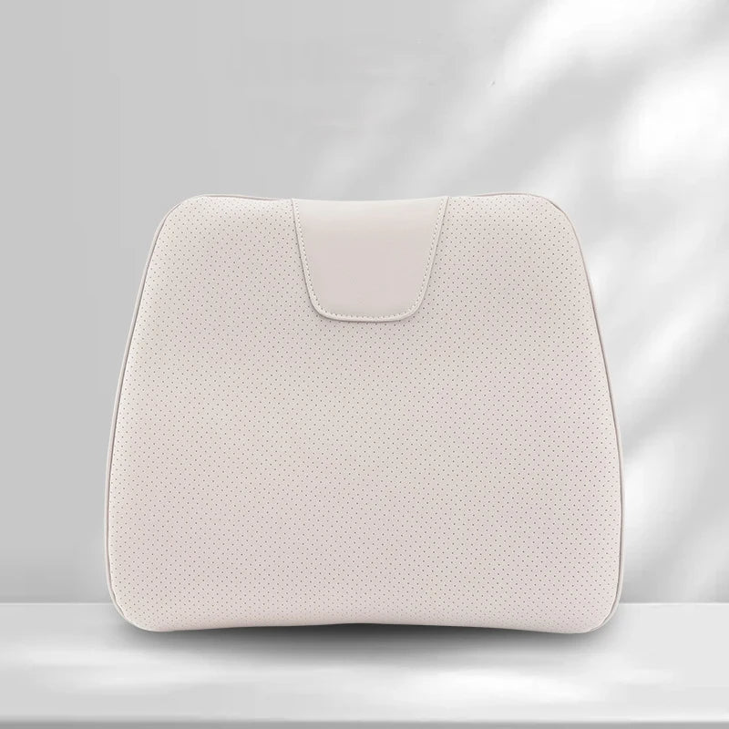 Soft Leather Car Seat Cushion Non-Slip Memory Cotton with Waist Support Pillow, Car Accessories - Delicate Leather