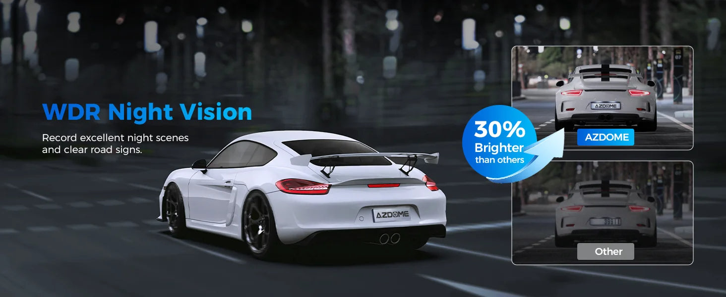 4K AZDOME M300S Dash Cam – Front and Rear, GPS, 5.8G WiFi, WDR Night Vision, with Voice Control and Free 64GB SD Card 29 - Delicate Leather