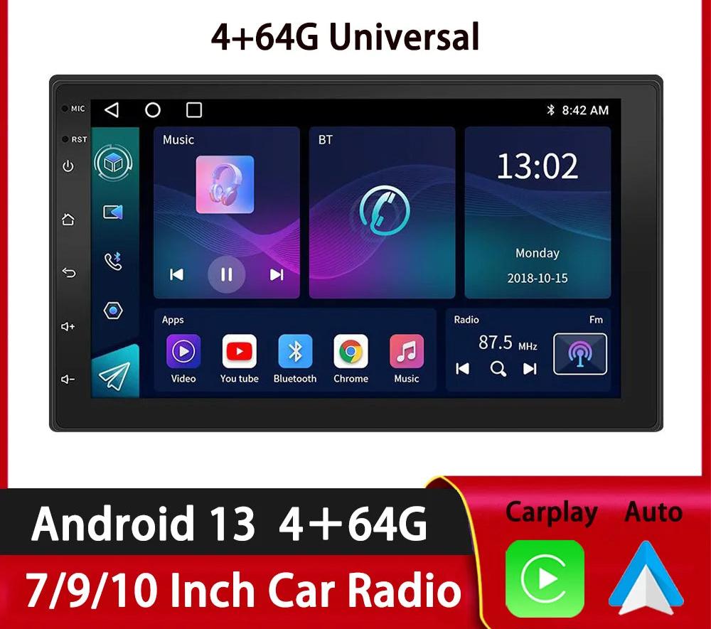 Wireless CarPlay & Android Auto 2 Din Car Radio – 7"/9" Glass Screen GPS Navigator, Wi-Fi, FM, Bluetooth MP5 Player 22 - Delicate Leather