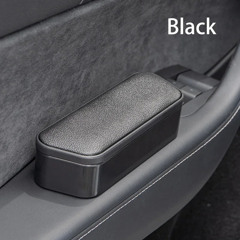 Universal Car Armrest Door Storage Box – Adjustable Elbow Rest Pad with Organizer Compartment - Delicate Leather
