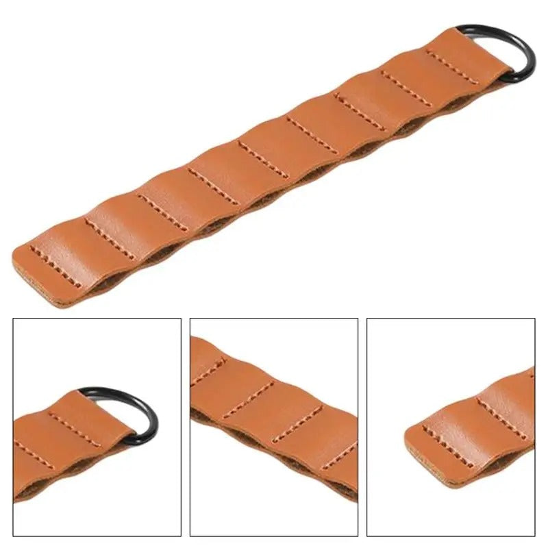 PU Leather Tent Nail Storage Rack - Portable 8-Hole Peg Organizer with Buckle for Camping Accessories - Delicate Leather