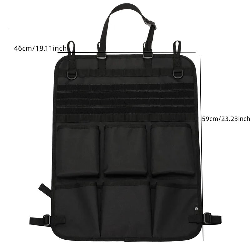 Car Organizer Seat Back Storage Bag - Multifunction Tactical Camo Hanging Bags, Interior Accessories - Delicate Leather