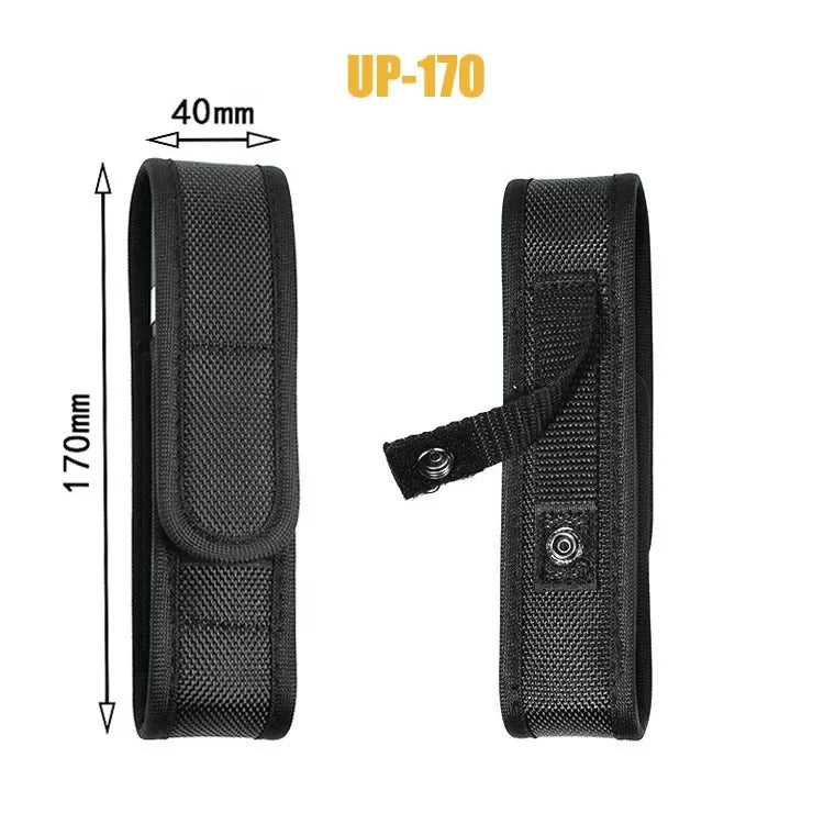 Tactical Flashlight Pouch LED Torch Holster Belt Waist Pack Tools Carry Case Outdoor Camping Hunting Knife Bag - Delicate Leather