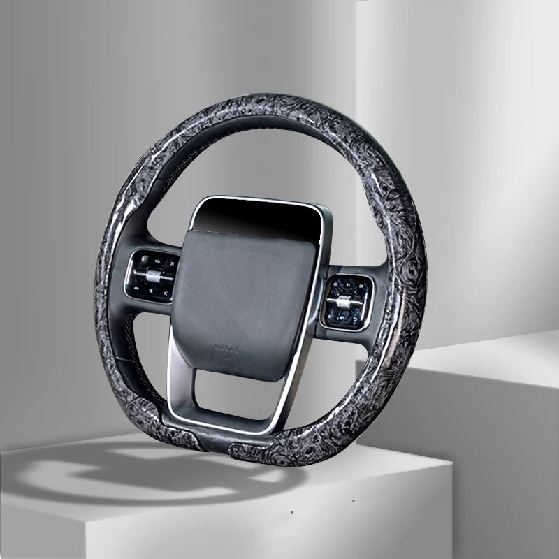Universal Anti-Slip Wood Grain Steering Wheel Cover 38cm (15 Inch) – Premium Car Steering Wheel Protector - Delicate Leather