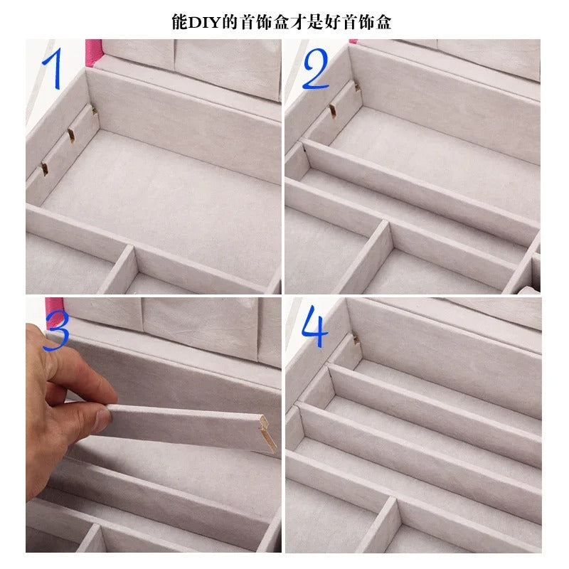 Large Capacity Double-Layer Jewelry Storage Box - Delicate Leather