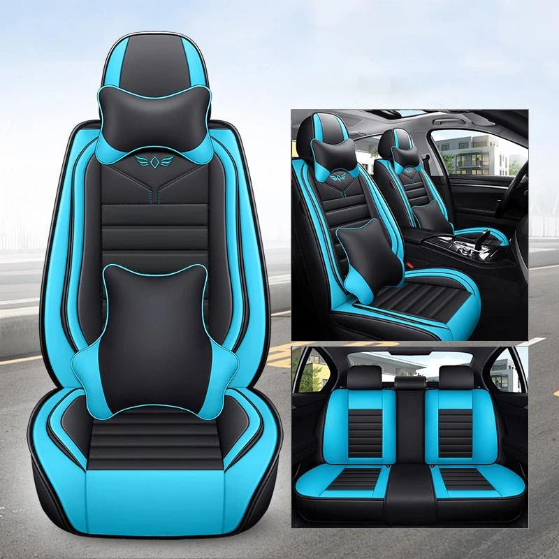 Universal Leather Car Seat Covers – Four-Season Interior Seat Protection Set - Delicate Leather