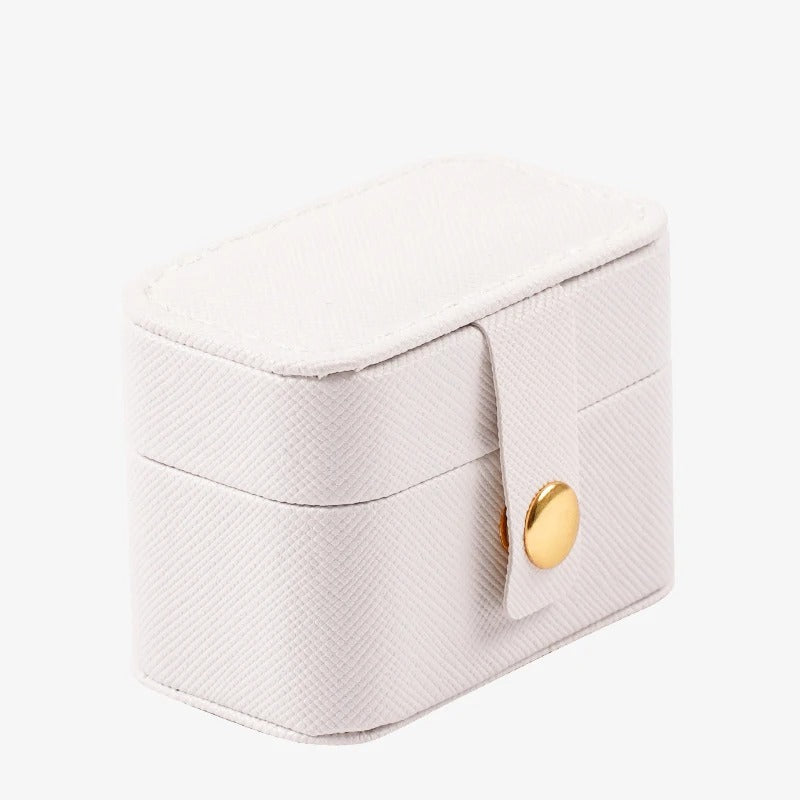 Mini Portable Simple PU Leather Jewelry Storage Case - Delicate Leather