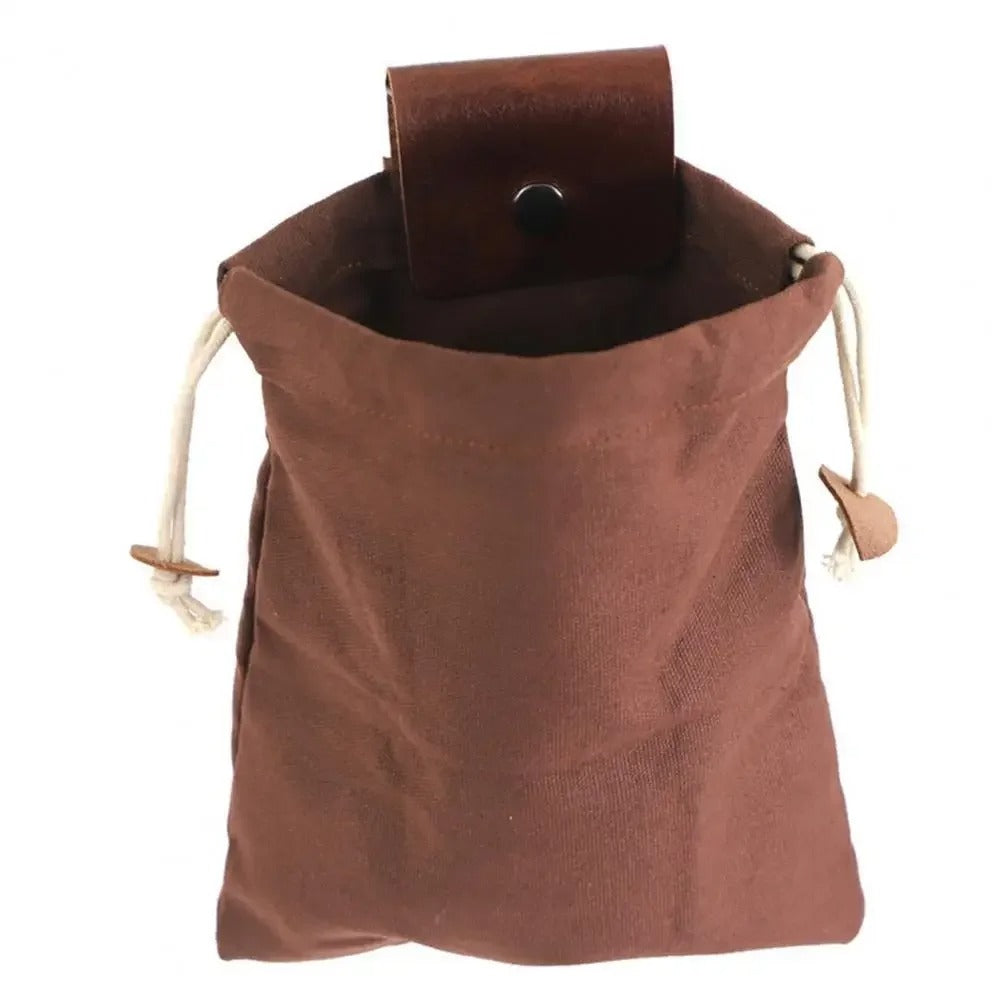 Portable Outdoor Foraging Bag - Collapsible Fruit Picking Pouch - Delicate Leather