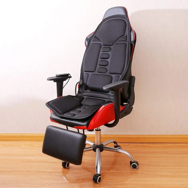 Heated Massage Seat Cushion – Full Back & Seat Pad for Car, Home & Office - Delicate Leather
