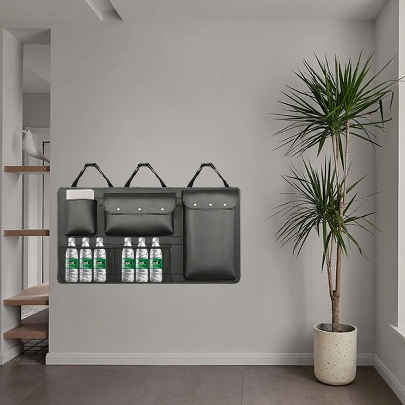 Car Backseat Storage Bag Multi-function Large Capacity Seat Back Storage Organizer - Delicate Leather