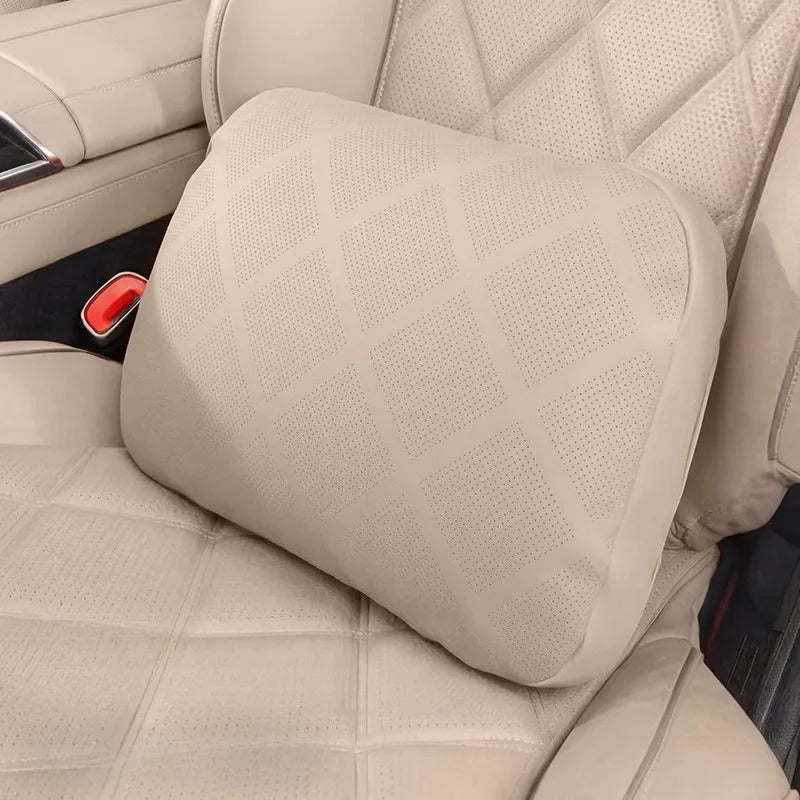 Nappa Leather Car Neck Pillow & Waist Pillow Set – Universal Car Seat Accessories - Delicate Leather