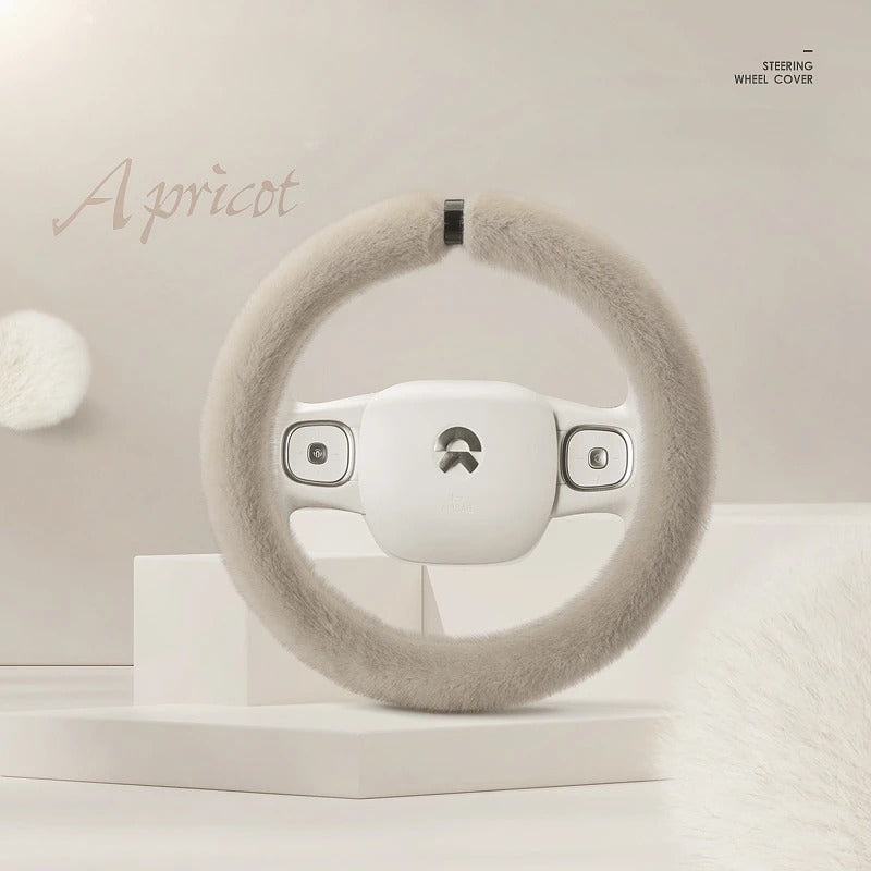 Luxury Plush Steering Wheel Cover – Universal 15-Inch Soft Fluffy Winter Grip (O & D Shape) - Delicate Leather