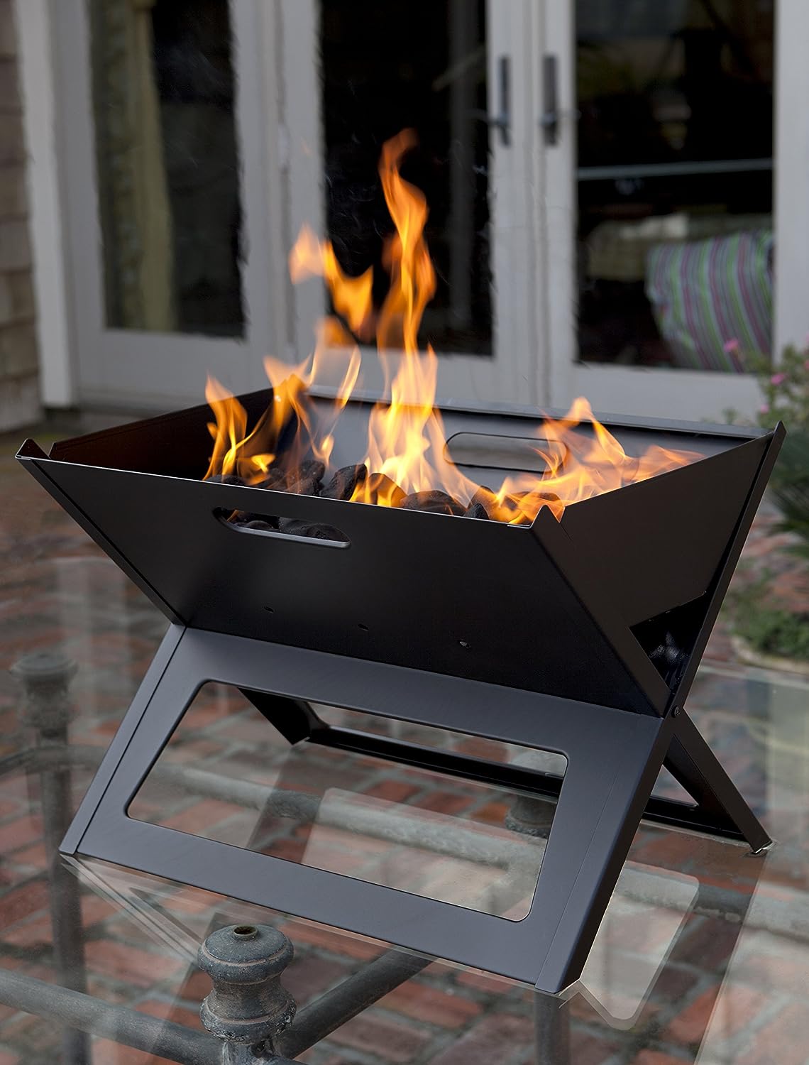 Camping Campfire Grill, Portable Folding Charcoal Grills, Backpacking BBQ Grill, Easy Portability For Outdoor Barbecues Camping Traveling Picnics Garden Beach Party - Delicate Leather