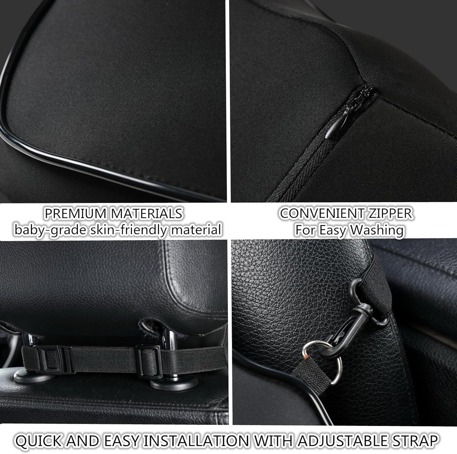 High quality Adjustable comfort Breathable Lumbar Support universal car headrest neck pillow set