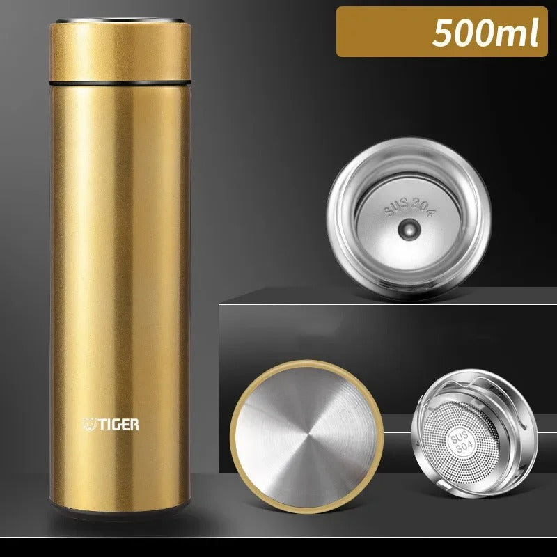 304 Stainless Steel Insulated Cup – Portable Tea & Water Bottle for Outdoor, Business & Car Use - Delicate Leather