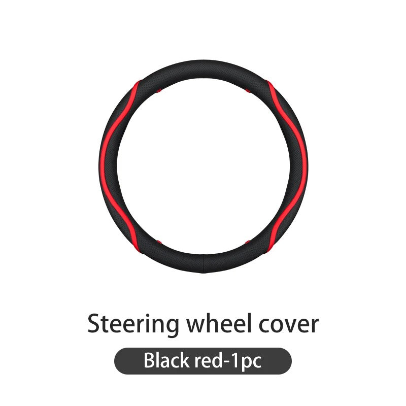 Leather Steering Wheel Cover – Universal Circular Protective Wheel Cover - Delicate Leather
