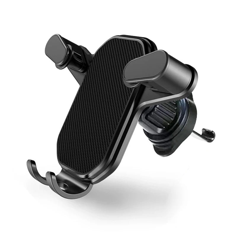 Universal Gravity Car Phone Holder - 360° Rotating Air Vent Mount for iPhone 14/13/12/11 Pro Max, Xiaomi, Samsung - Delicate Leather